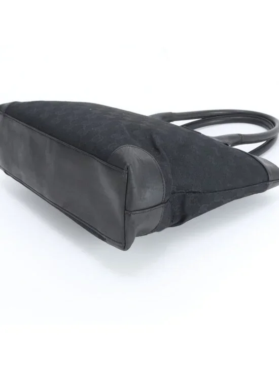 Gucci GG Canvas Leather Tote Shoulder Hand Black Rue - Picture 6 of 11